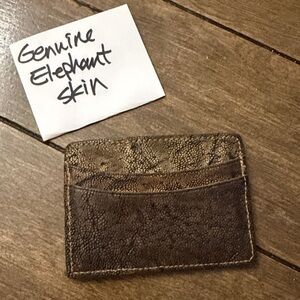 Torino Leather Elephant Card Case Cognac